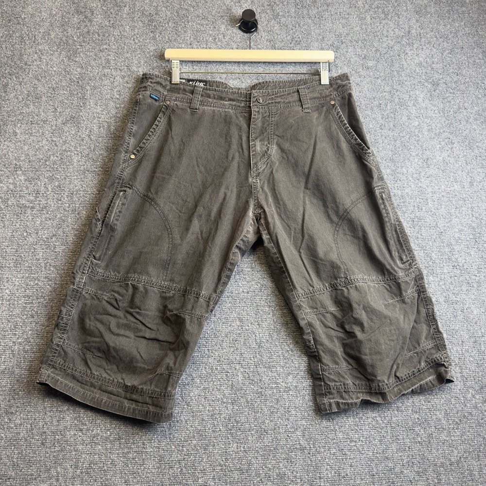 Kuhl Crag Series Krux Shorts Mens 34 Gray Hiking Outdoor Cargo Utility Gorpcore